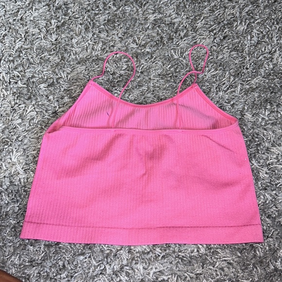 Pink Ribbed Crop Top Size Small - Picture 2 of 3